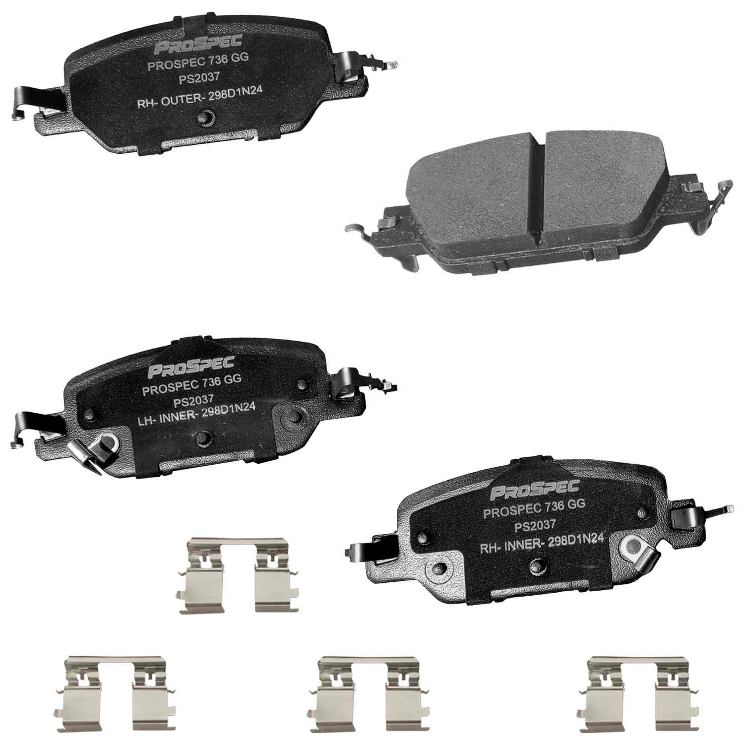 PROSPEC Premium Ceramic Brake Pads with Hardware